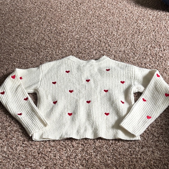 Cream Sweater with Red Heart Accents - Picture 2 of 3